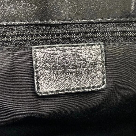 Auth DIOR/ChristianDior Street Chic/Trotter Black Dark Gray Jacquard Leather - Picture 6 of 16